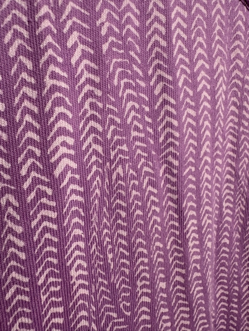 FRESH PRODUCE | Lilac Chevron Print V-Neck Sleeveless Dress size L USA Cotton - Picture 8 of 14